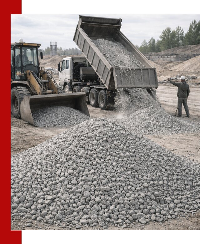 Доставка известнякового щебня фр. 5–20 в Михайловке