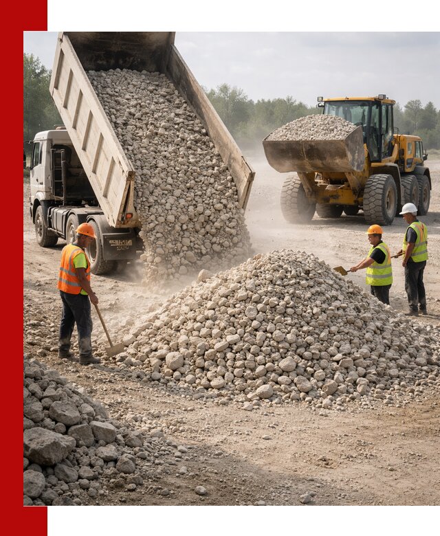 Доставка известнякового щебня фр. 40-70 в Михайловке