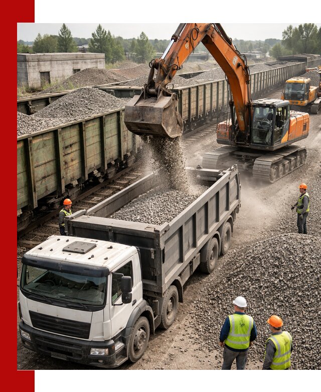 Железнодорожный щебень фракция 25–60 для поставок в Михайловке