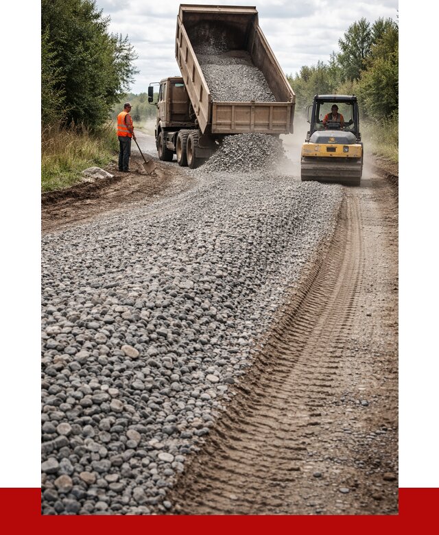 Щебень для отсыпки дороги в Михайловке от 2745 р. ПРОНЕРУДМхл
