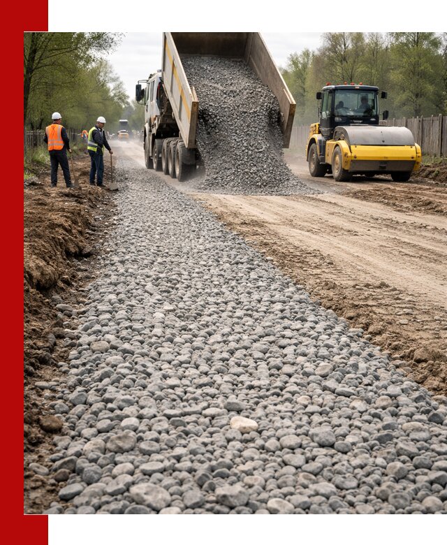 Доставка щебня для отсыпки дорог в Михайловке высокого качества
