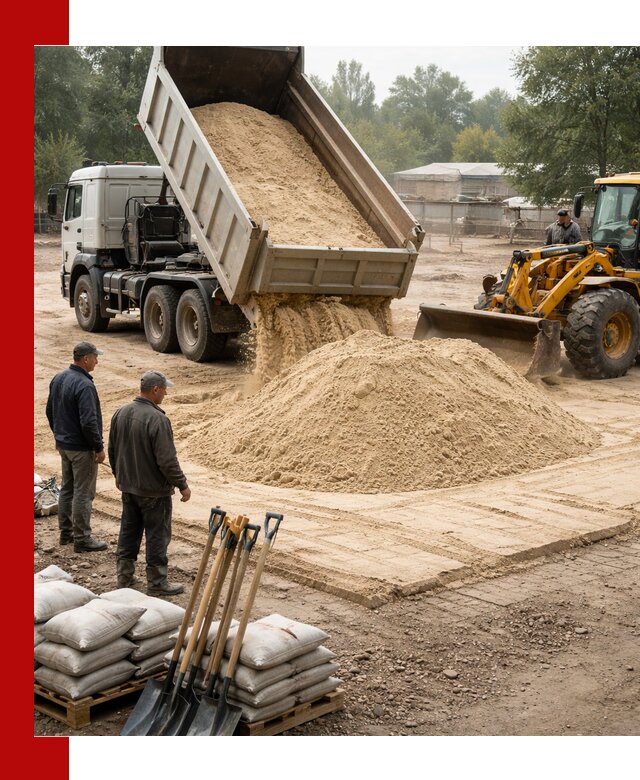 Доставка мытого песка в Михайловке с самосвалами по выгодной цене