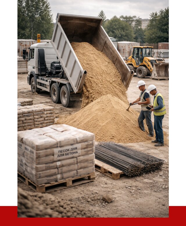 Песок для бетона в Михайловке от 2542 р. с доставкой, ПРОНЕРУДМхл