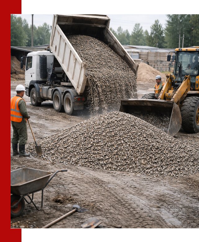 Мытый гравий с доставкой в Михайловке от карьера до участка