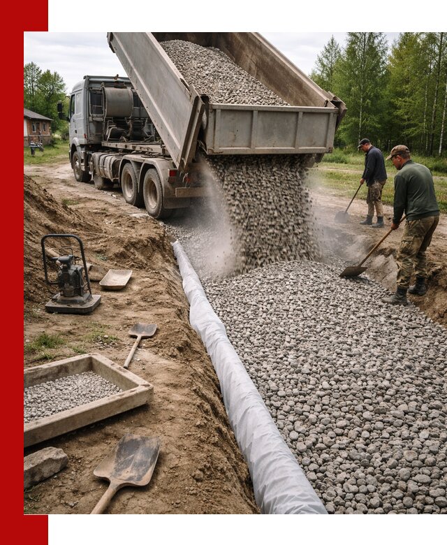 Гравий для дренажа с доставкой в Михайловке качественный и недорогой