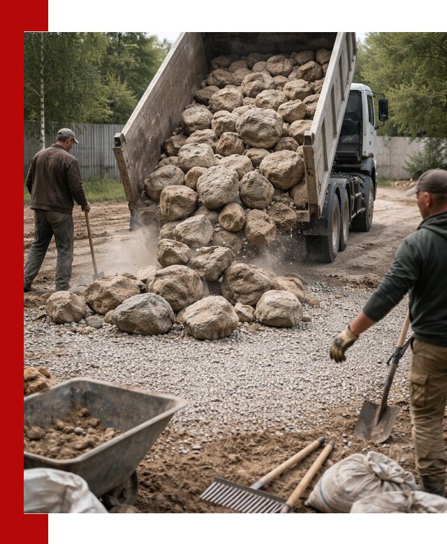Доставка и укладка булыжника в Михайловке