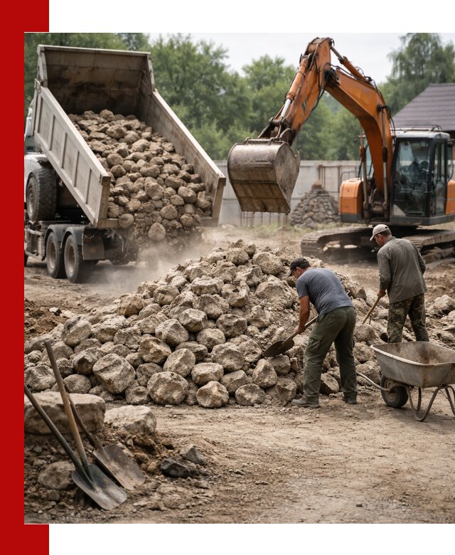 Доставка и разгрузка бутового камня в Михайловке