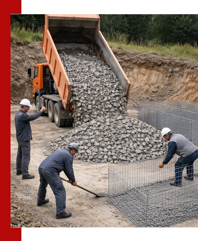 Камень для габионов с доставкой в Михайловке быстро и надёжно