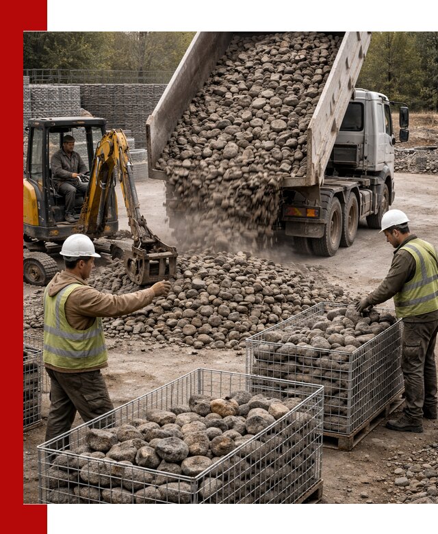 Камень для габионов фракция 100–201 в Михайловке