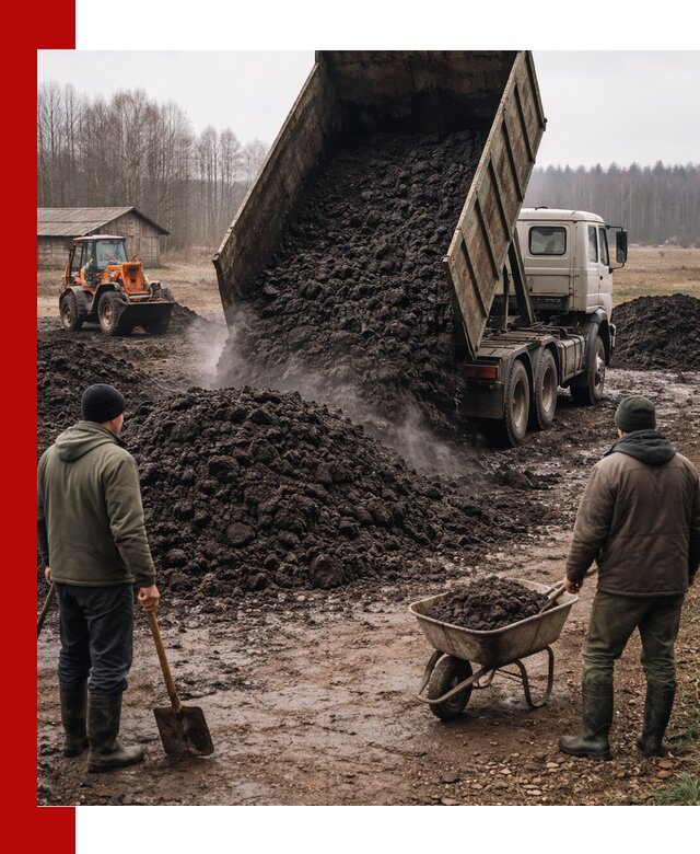 Доставка низинного торфа с разгрузкой и доставкой в Михайловке