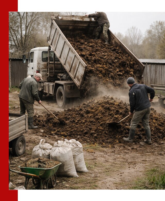 Доставка коровьего навоза самосвалом в Михайловке