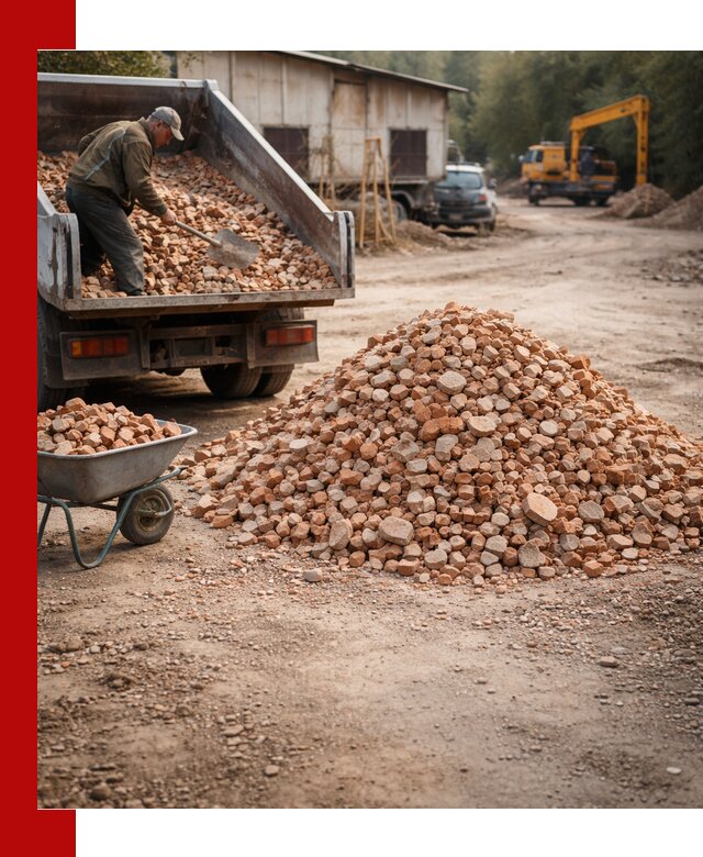 Доставка и подушка из боя кирпича с разгрузкой в Михайловке