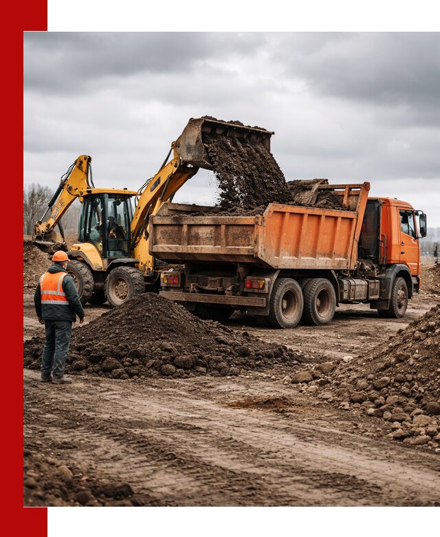 Вывоз грунта и строительного мусора в Михайловке грузовыми самосвалами