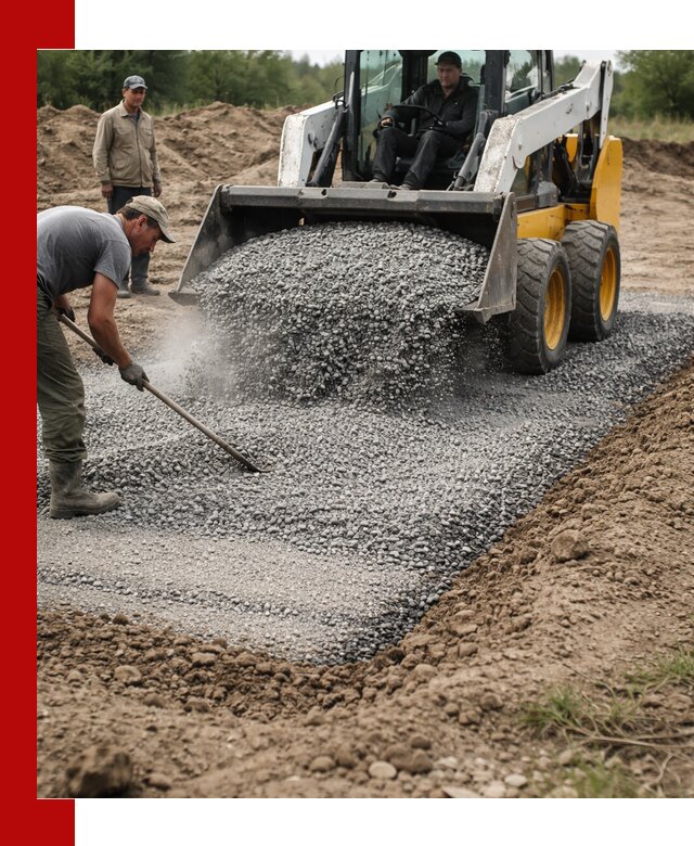 Устройство щебеночной подушки в Михайловке для дорог и фундаментов